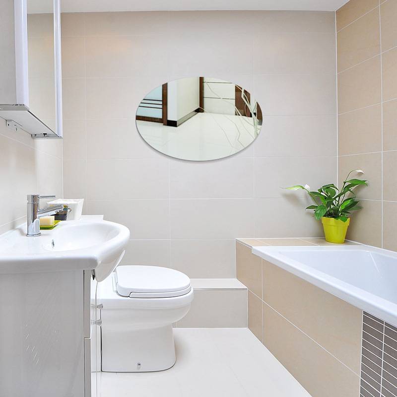 Oval Self-Adhesive Acrylic Mirror – Flexible, Shatterproof Wall Sticker for Home Décor