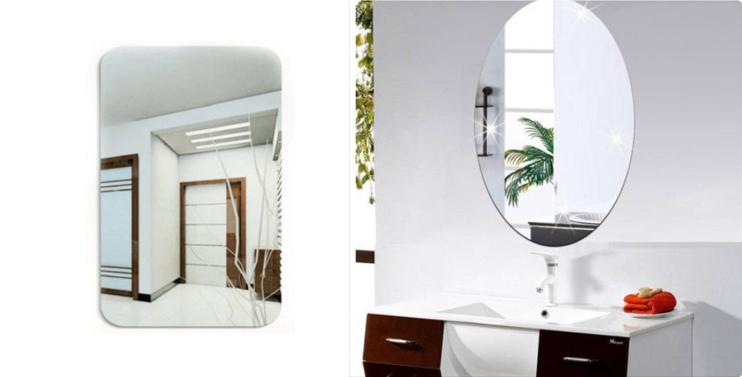Oval Self-Adhesive Acrylic Mirror – Flexible, Shatterproof Wall Sticker for Home Décor
