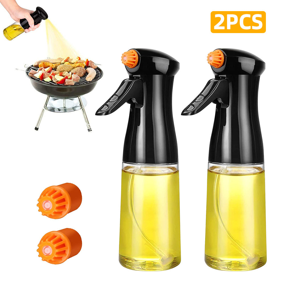 Glass Oil Spray Bottle โ 220ml High-Pressure Kitchen Dispenser for Cooking & BBQ (White / Black)