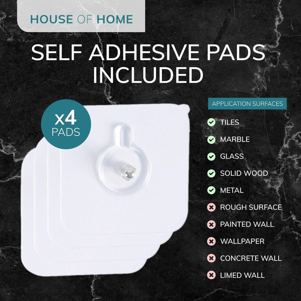 Self Adhesive 2-Tier Aluminium Shower Caddy with Hooks – No Drill Bathroom Storage Organizer