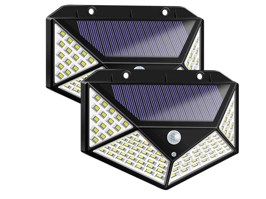 Solar Body Sensor Wall Lamp – 100LED PIR Motion Detection Outdoor Courtyard Light, IP65 Waterproof