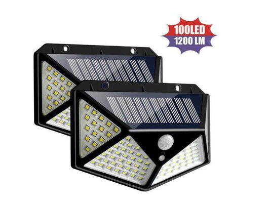 Solar Body Sensor Wall Lamp – 100LED PIR Motion Detection Outdoor Courtyard Light, IP65 Waterproof