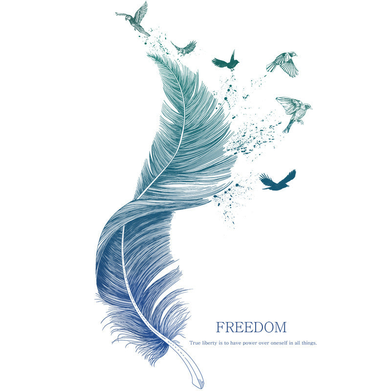 Extra-Large Feather Bird Wall Sticker – Modern Waterproof PVC Wall Art for Bedroom, Entrance & Living Room Décor (123×71cm)