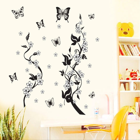 Fashion PVC Wall Sticker – Butterfly & Flower Design (50×70 cm) – Waterproof & Removable Wall Art