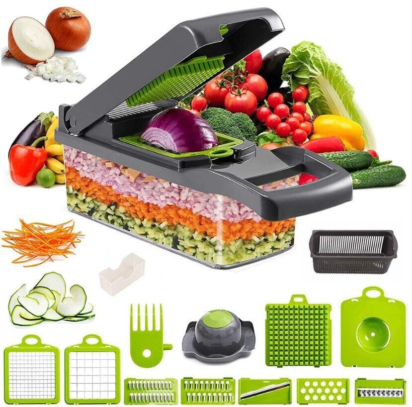 15-in-1 Vegetable & Fruit Chopper Slicer Peeler Set – Multifunctional Kitchen Food Prep Tool