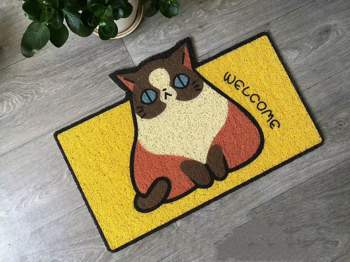 Animal Pattern Dirt-Resistant Door Mat 40×60cm – Non-Slip Plastic Floor Pad for Entrance, Bathroom, Bedroom