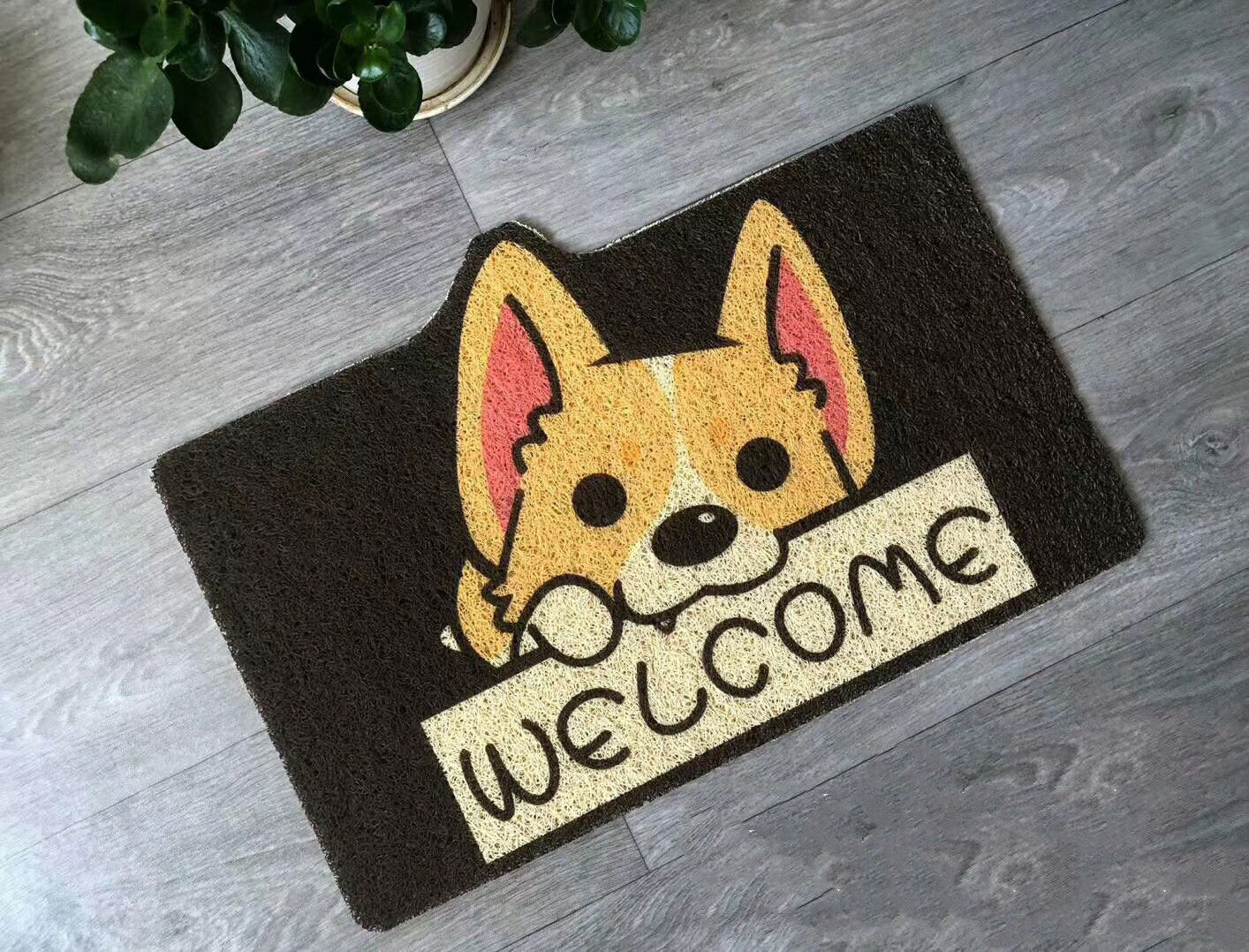 Animal Pattern Dirt-Resistant Door Mat 40×60cm – Non-Slip Plastic Floor Pad for Entrance, Bathroom, Bedroom