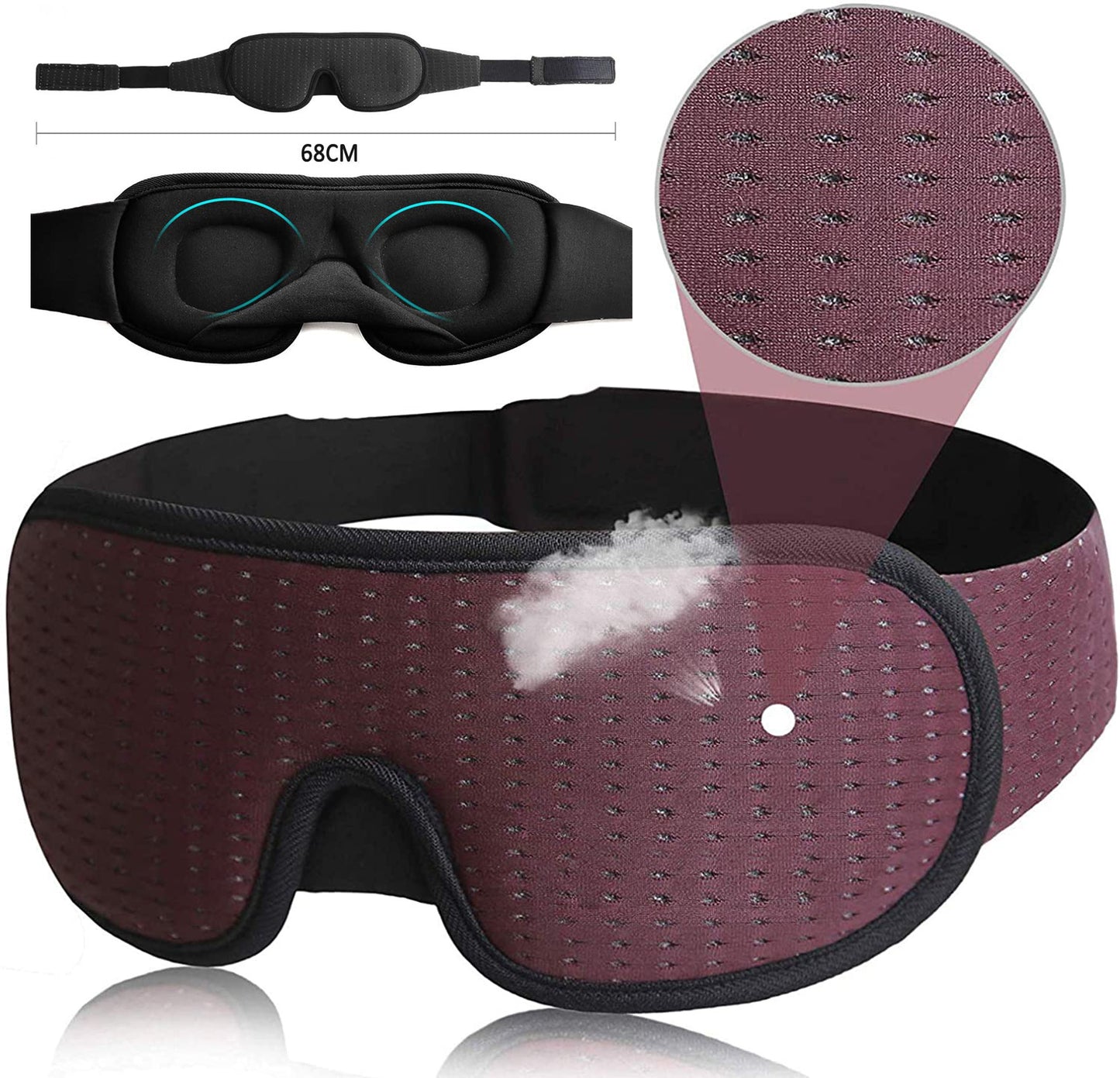 3D Hollow Out Stereo Sleep Mask – Cotton Comfortable Eye Cover for Travel, Naps & Relaxation