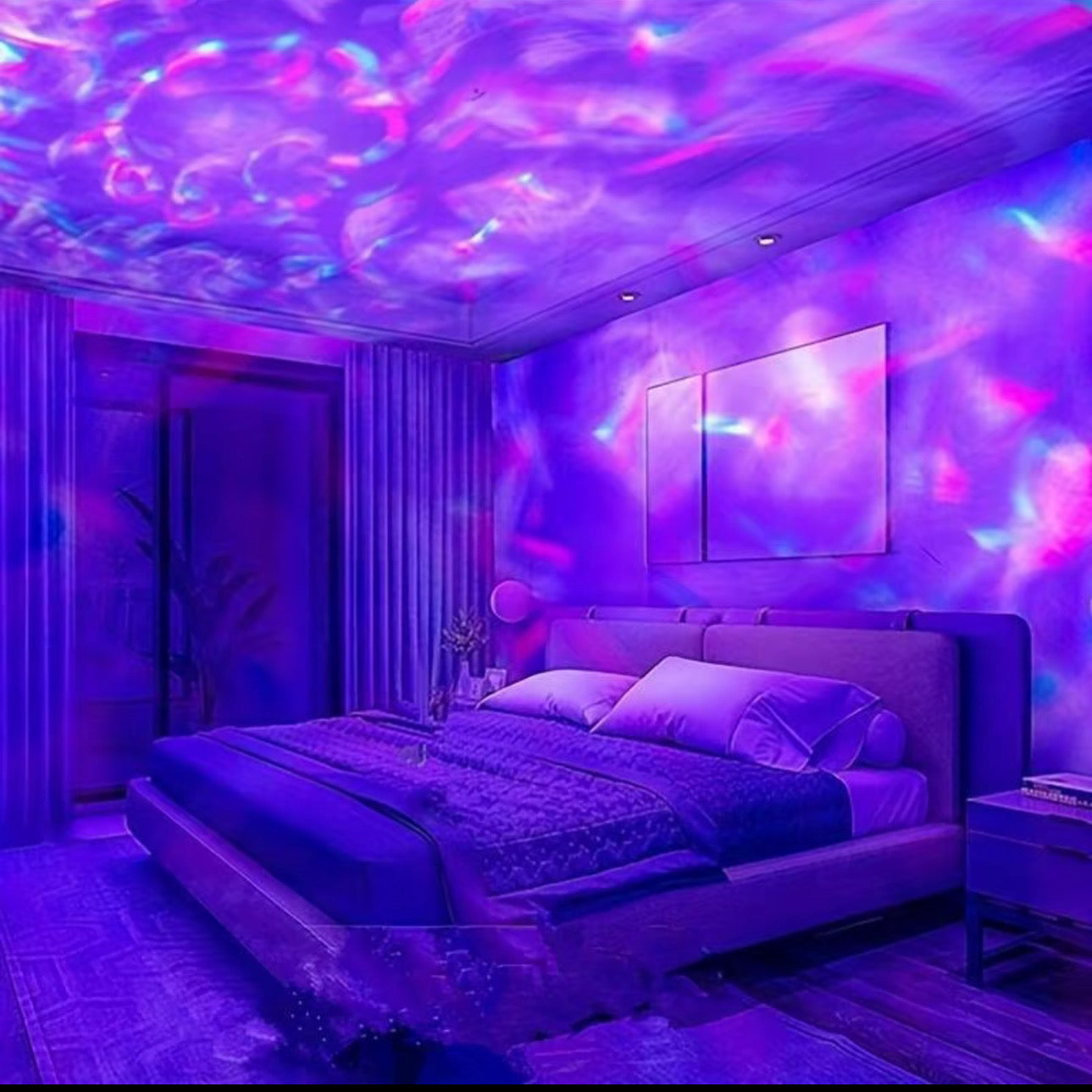Crystal Lamp Water Ripple Projector Night Light Decoration Home Houses Bedroom Aesthetic Atmosphere Holiday Gift Sunset Lights Home Decor