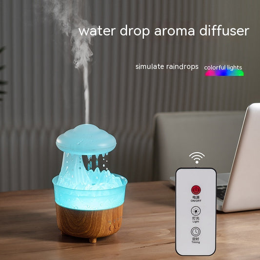 Household Remote Control Colorful Rain Cloud Humidifier – 12W LED Mist Diffuser with 230mL Tank, Quiet Operation