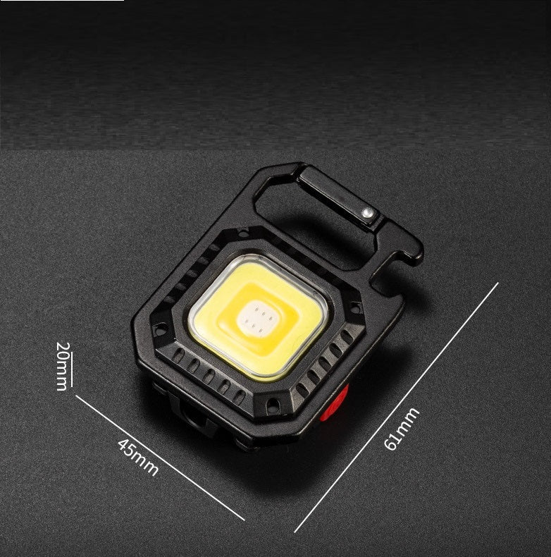 30W Outdoor Mini Keychain Light – 9-in-1 Aluminum Tool: Flashlight, Bottle Opener, Wrench & More (Yellow / White / Light Blue)