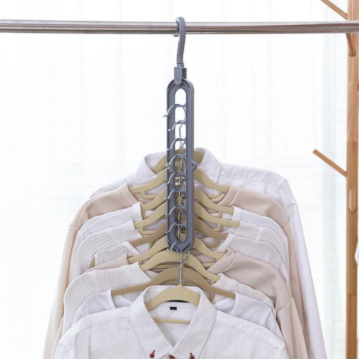 6PCS Rotating Clothes Hanger Set – Heavy-Duty Plastic Storage Hooks (3 Beige + 3 Green)