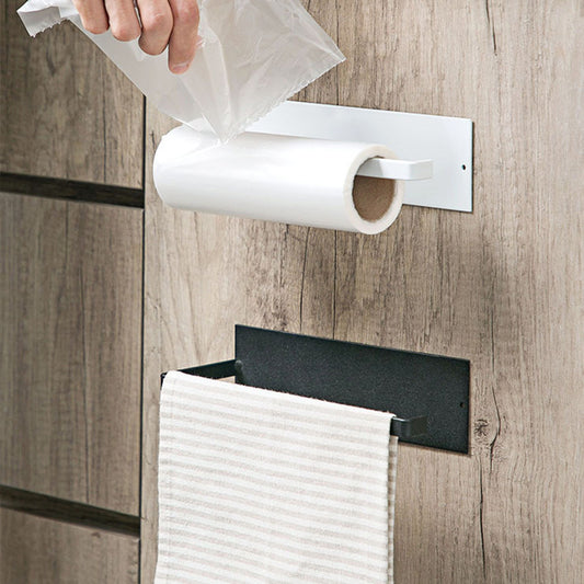 Carbon Steel Paper Towel Holder – Self-Adhesive Wall Mounted Kitchen & Bathroom Storage