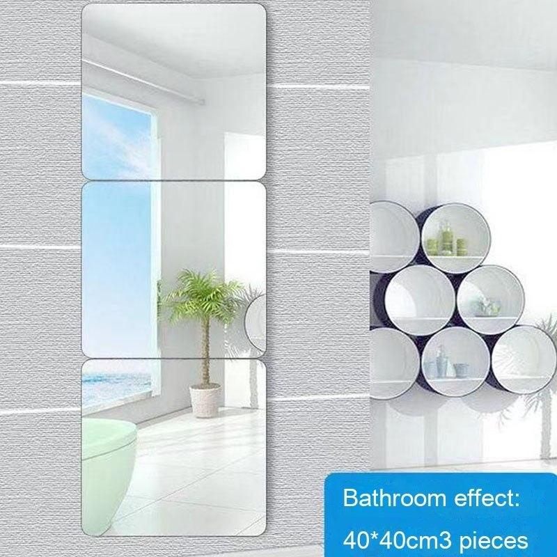 Acrylic Mirror Sticker Set – Self-Adhesive, Rounded Corners, Anti-Crushing, Non-Deforming