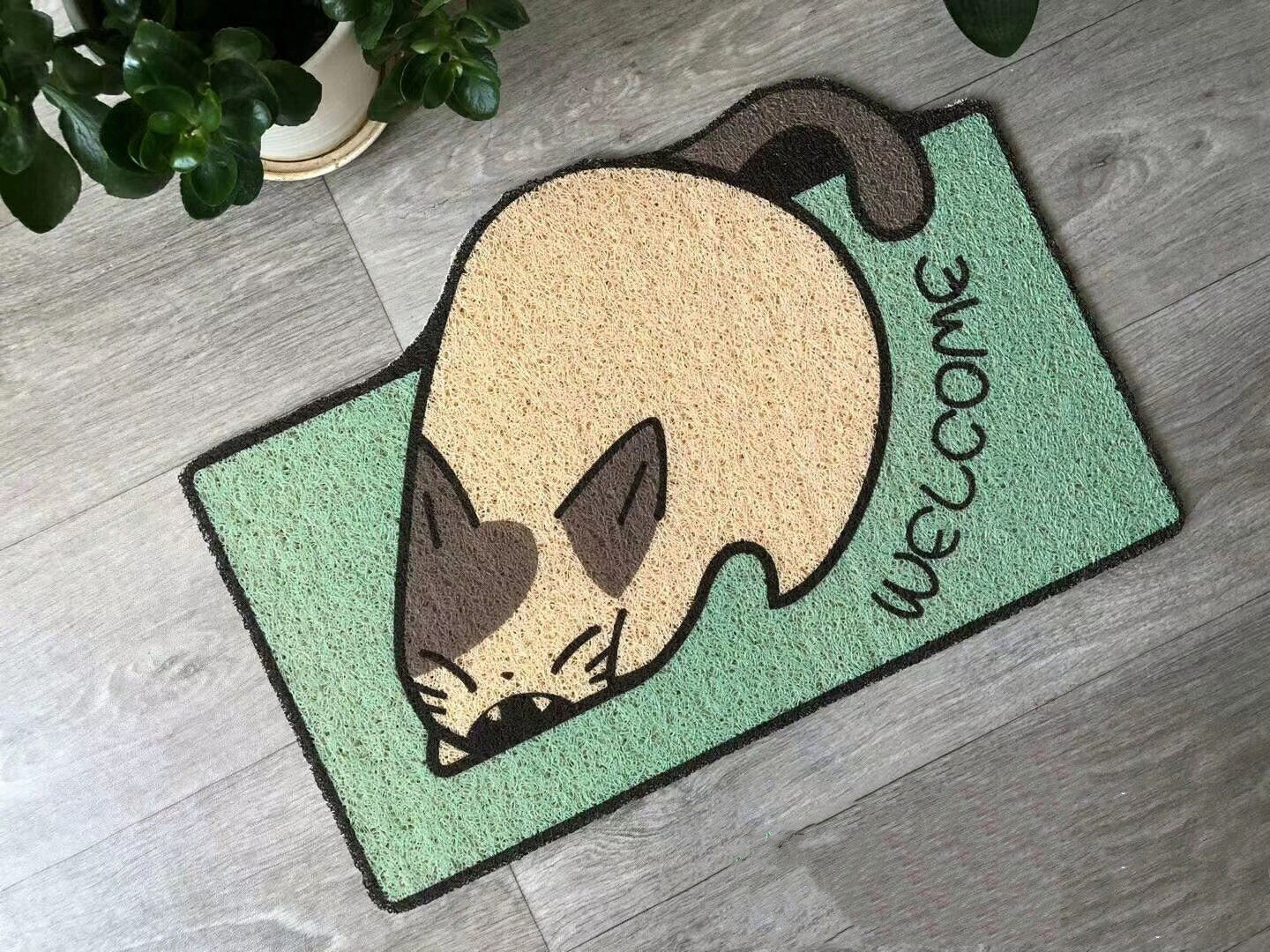 Animal Pattern Dirt-Resistant Door Mat 40×60cm – Non-Slip Plastic Floor Pad for Entrance, Bathroom, Bedroom