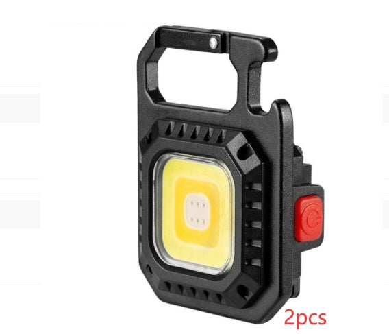 30W Outdoor Mini Keychain Light – 9-in-1 Aluminum Tool: Flashlight, Bottle Opener, Wrench & More (Yellow / White / Light Blue)