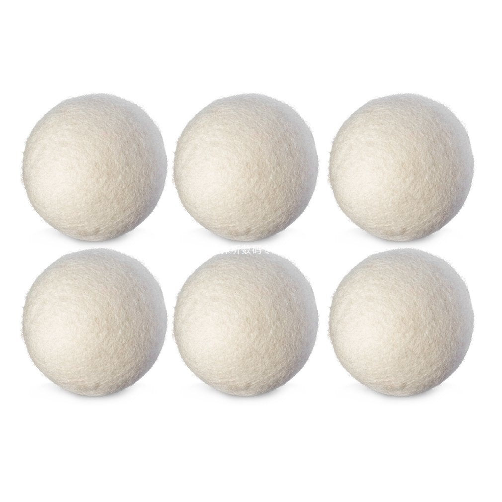 6pcs Natural Wool Dryer Balls – Reusable Laundry Clean Balls for Softer Clothes, Reduced Static & Faster Drying