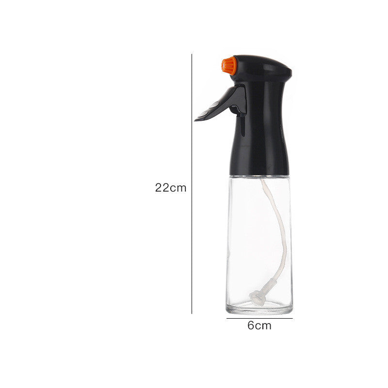 Glass Oil Spray Bottle โ 220ml High-Pressure Kitchen Dispenser for Cooking & BBQ (White / Black)