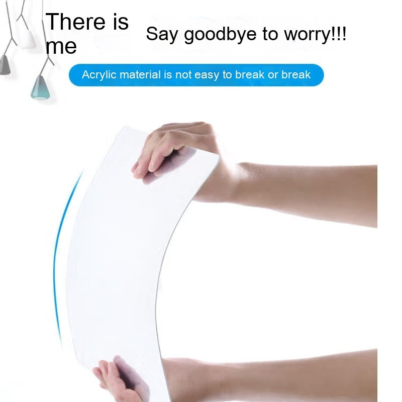Acrylic Mirror Sticker Set – Self-Adhesive, Rounded Corners, Anti-Crushing, Non-Deforming
