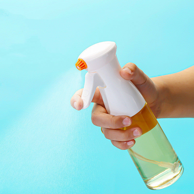 Glass Oil Spray Bottle โ 220ml High-Pressure Kitchen Dispenser for Cooking & BBQ (White / Black)