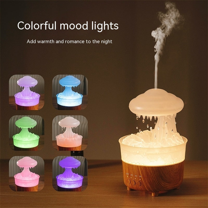 Household Remote Control Colorful Rain Cloud Humidifier – 12W LED Mist Diffuser with 230mL Tank, Quiet Operation