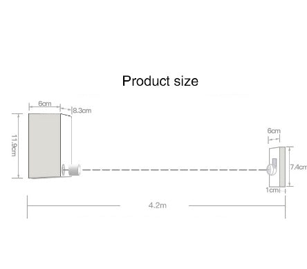 4.2M Retractable Stainless Steel Clothesline – Heavy-Duty Indoor & Outdoor Drying Rope (20kg Load Capacity)
