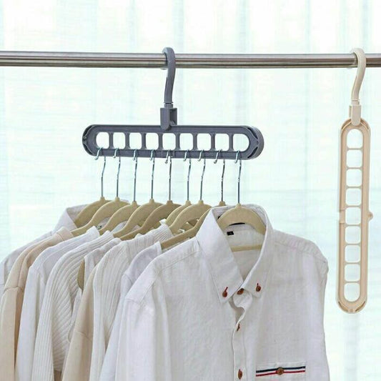 6PCS Rotating Clothes Hanger Set – Heavy-Duty Plastic Storage Hooks (3 Beige + 3 Green)