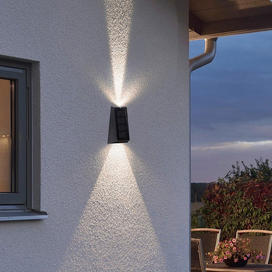Solar Garden LED Wall Light – IP65 Waterproof Outdoor Up/Down Glow Lighting for Courtyard, Patio, and Home Décor 2/4 Lights