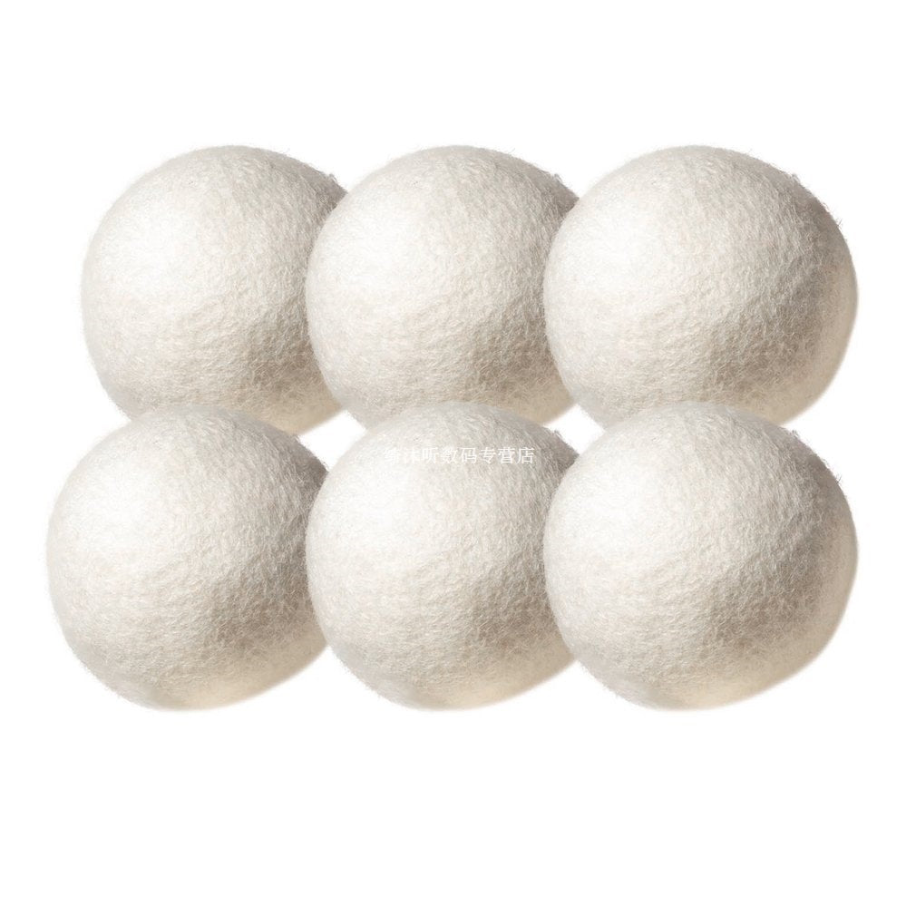 6pcs Natural Wool Dryer Balls – Reusable Laundry Clean Balls for Softer Clothes, Reduced Static & Faster Drying