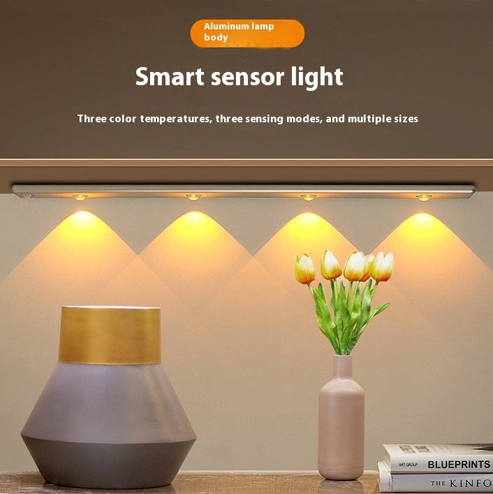 LED Wireless Self-Adhesive Cabinet Light โ Rechargeable Motion Sensor Strip with 3 Light Modes for Shoe Cabinets, Closets & Drawers 2/4 Lights
