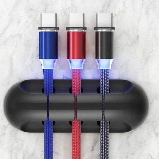 Self-Adhesive Silicone Cable Organizer – 3, 5 & 7 Slot Desktop Cord Management Clips for Home & Office