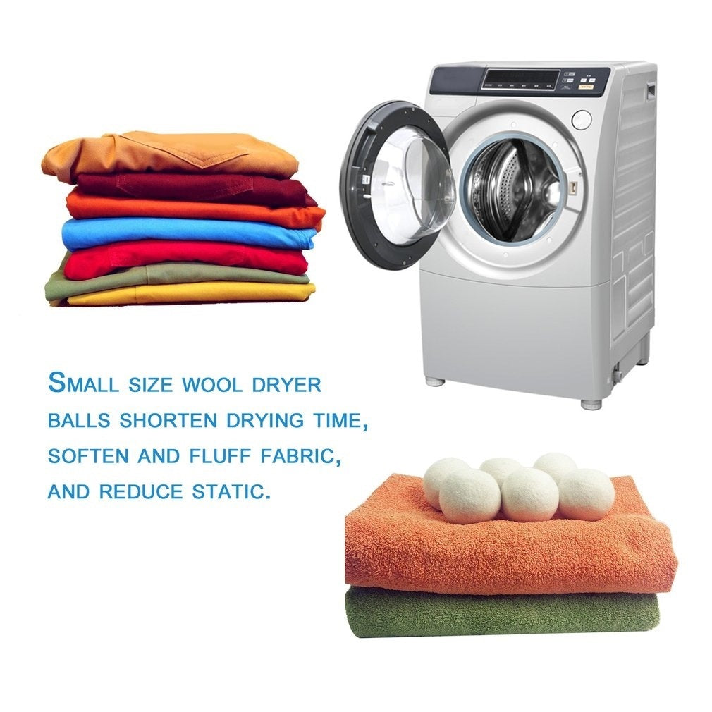 6pcs Natural Wool Dryer Balls – Reusable Laundry Clean Balls for Softer Clothes, Reduced Static & Faster Drying