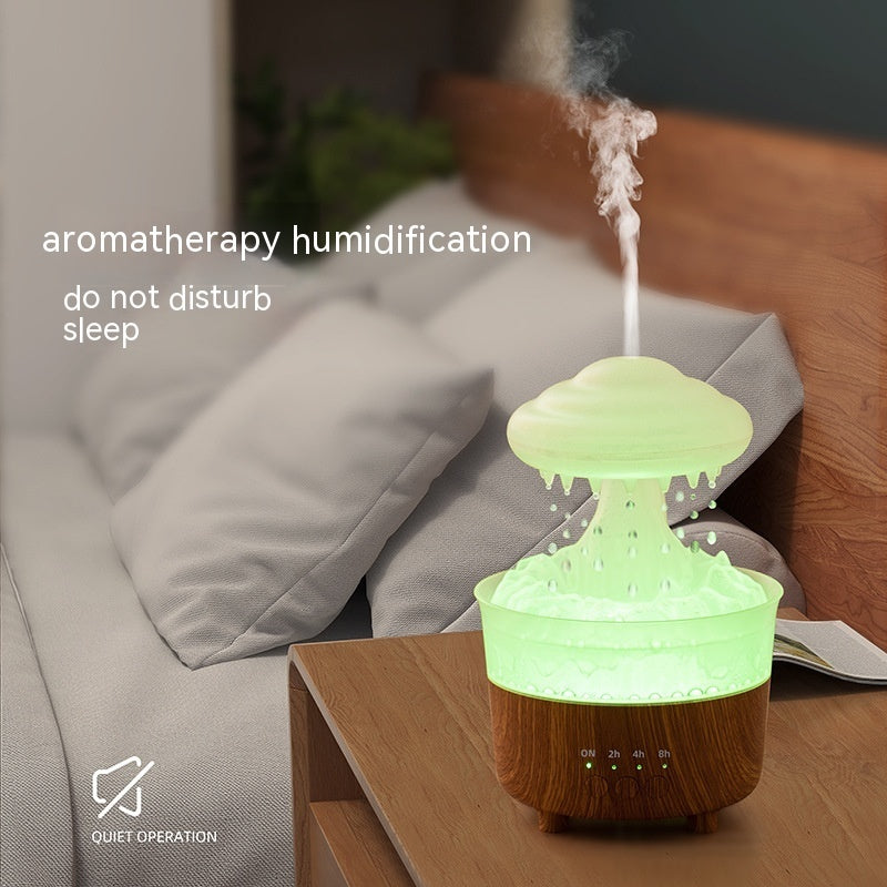Household Remote Control Colorful Rain Cloud Humidifier – 12W LED Mist Diffuser with 230mL Tank, Quiet Operation