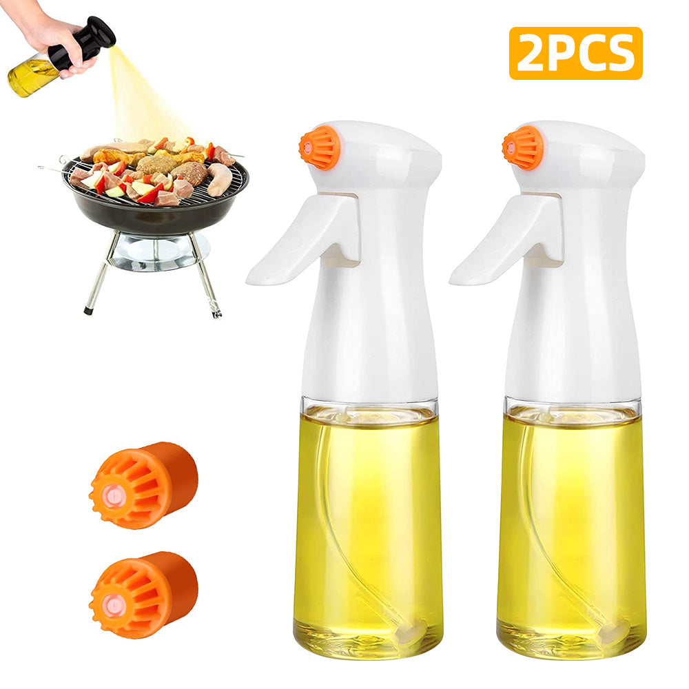 Glass Oil Spray Bottle โ 220ml High-Pressure Kitchen Dispenser for Cooking & BBQ (White / Black)