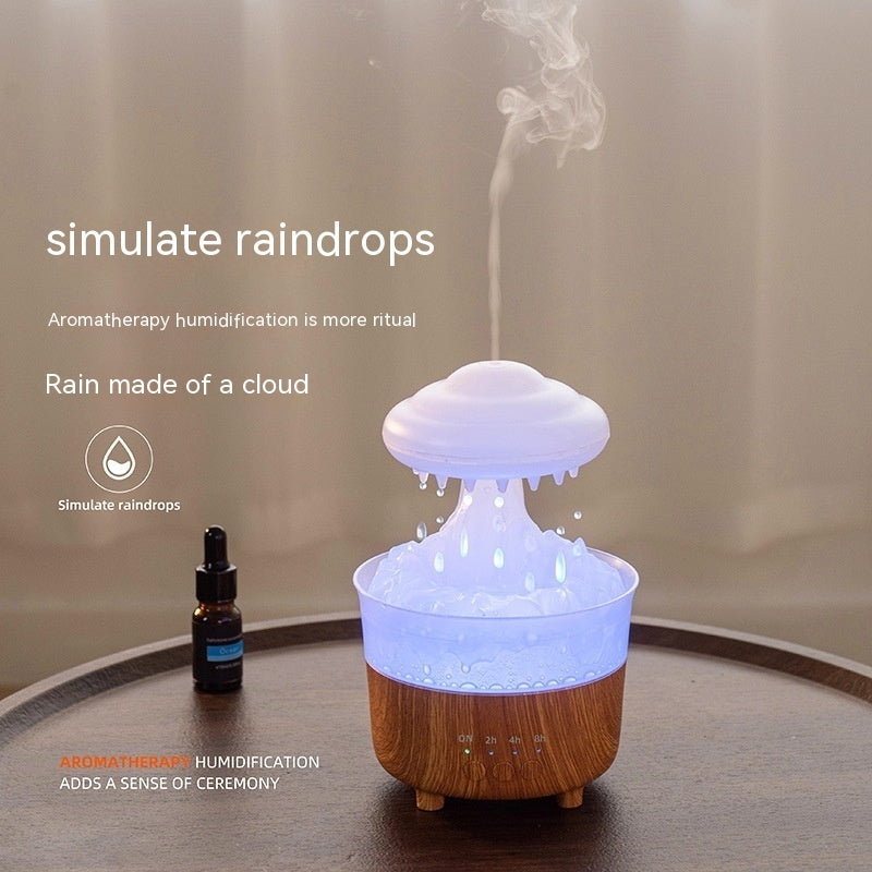 Household Remote Control Colorful Rain Cloud Humidifier – 12W LED Mist Diffuser with 230mL Tank, Quiet Operation