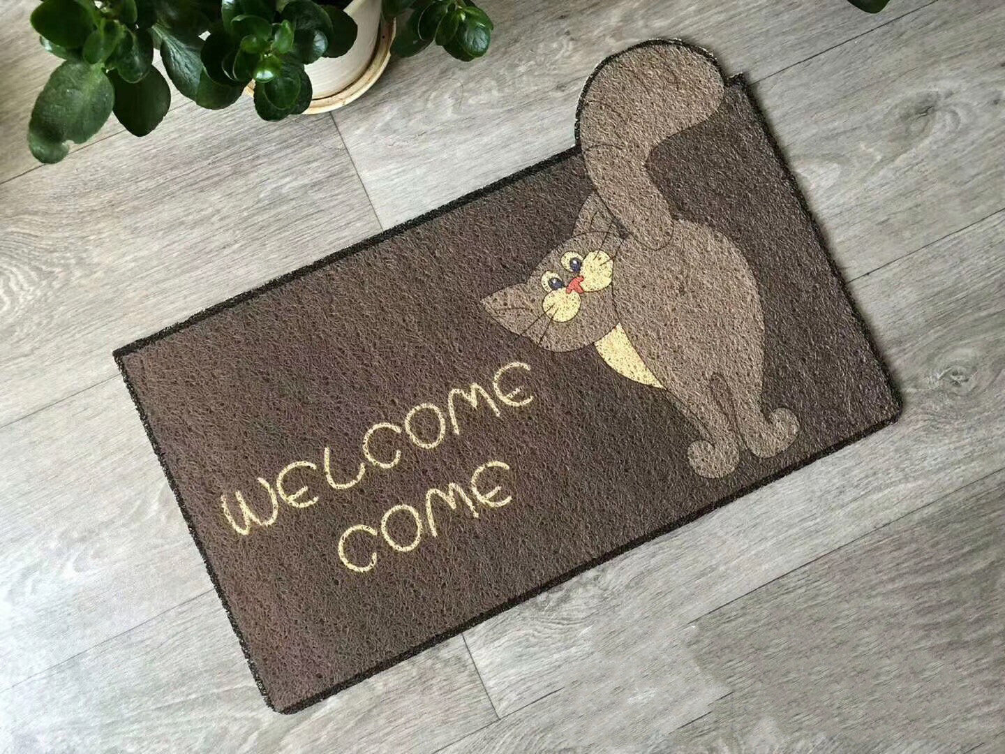 Animal Pattern Dirt-Resistant Door Mat 40×60cm – Non-Slip Plastic Floor Pad for Entrance, Bathroom, Bedroom