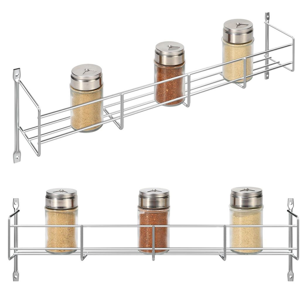 Vinsani 6-Tier Herb & Spice Rack – Wall Mounted or Countertop Kitchen Organizer (Silver)
