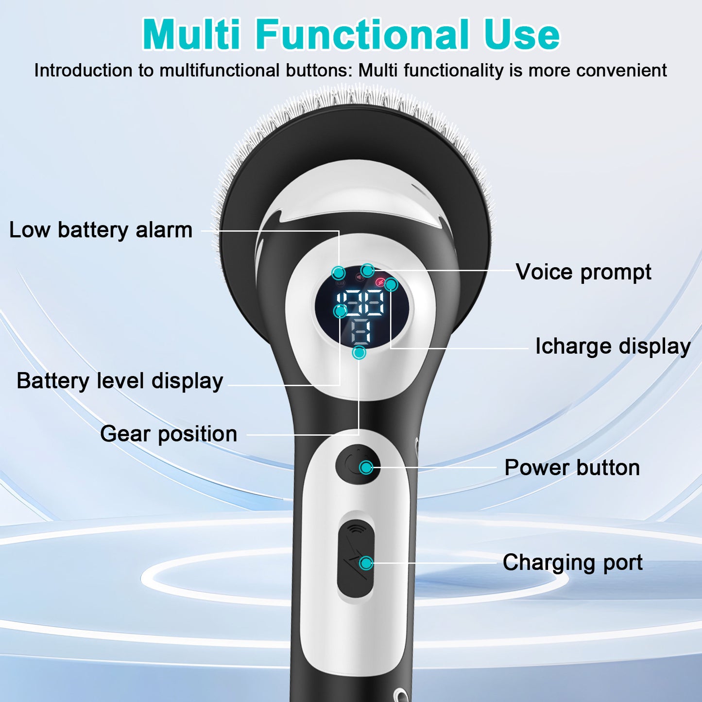 Nine-in-One Electric Cleaning Brush (White) – Multifunctional Wireless Rechargeable Scrubber Tool