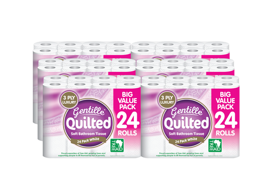 Gentille Quilted 3-Ply Toilet Rolls – 48 & 144 Rolls