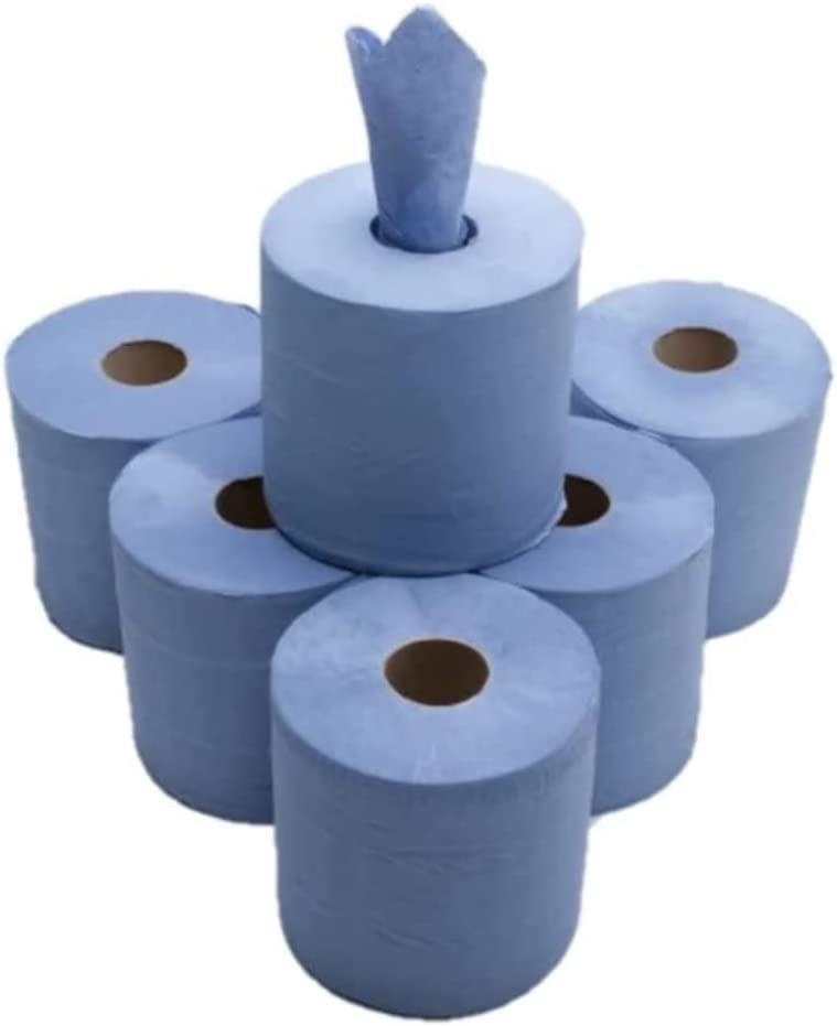 Centrefeed Blue Roll – 2-Ply Recycled Paper Towels (Pack of 6, 70m Each)