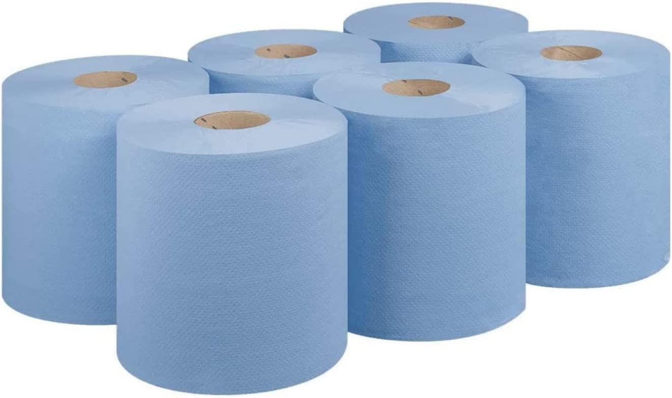 Centrefeed Blue Roll – 2-Ply Recycled Paper Towels (Pack of 6, 70m Each)