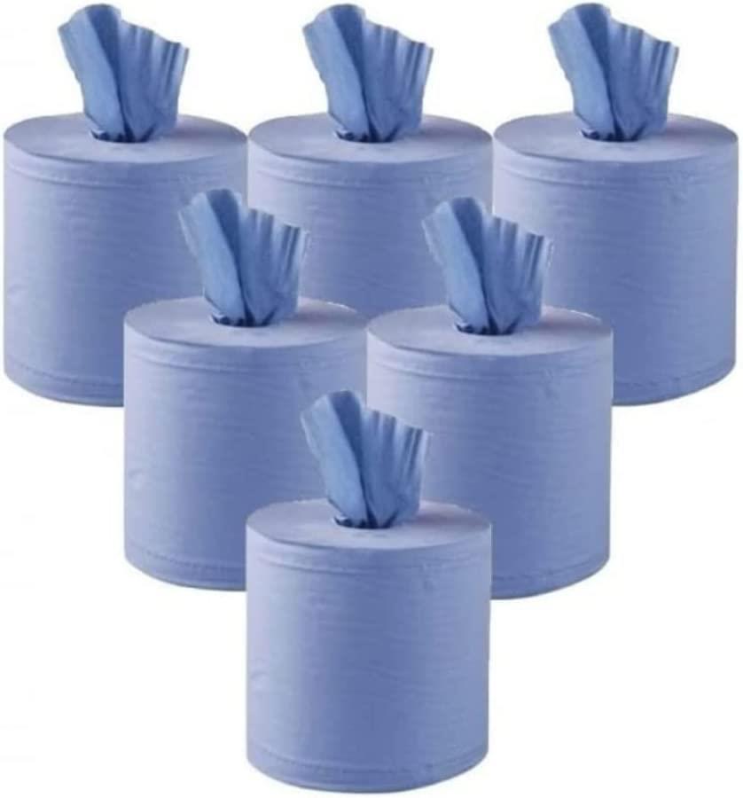 Centrefeed Blue Roll – 2-Ply Recycled Paper Towels (Pack of 6, 70m Each)
