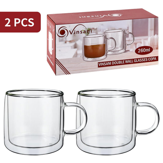 Double Wall Glasses – Heat Resistant Transparent Cups for Hot & Cold Drinks (Copa Collection)