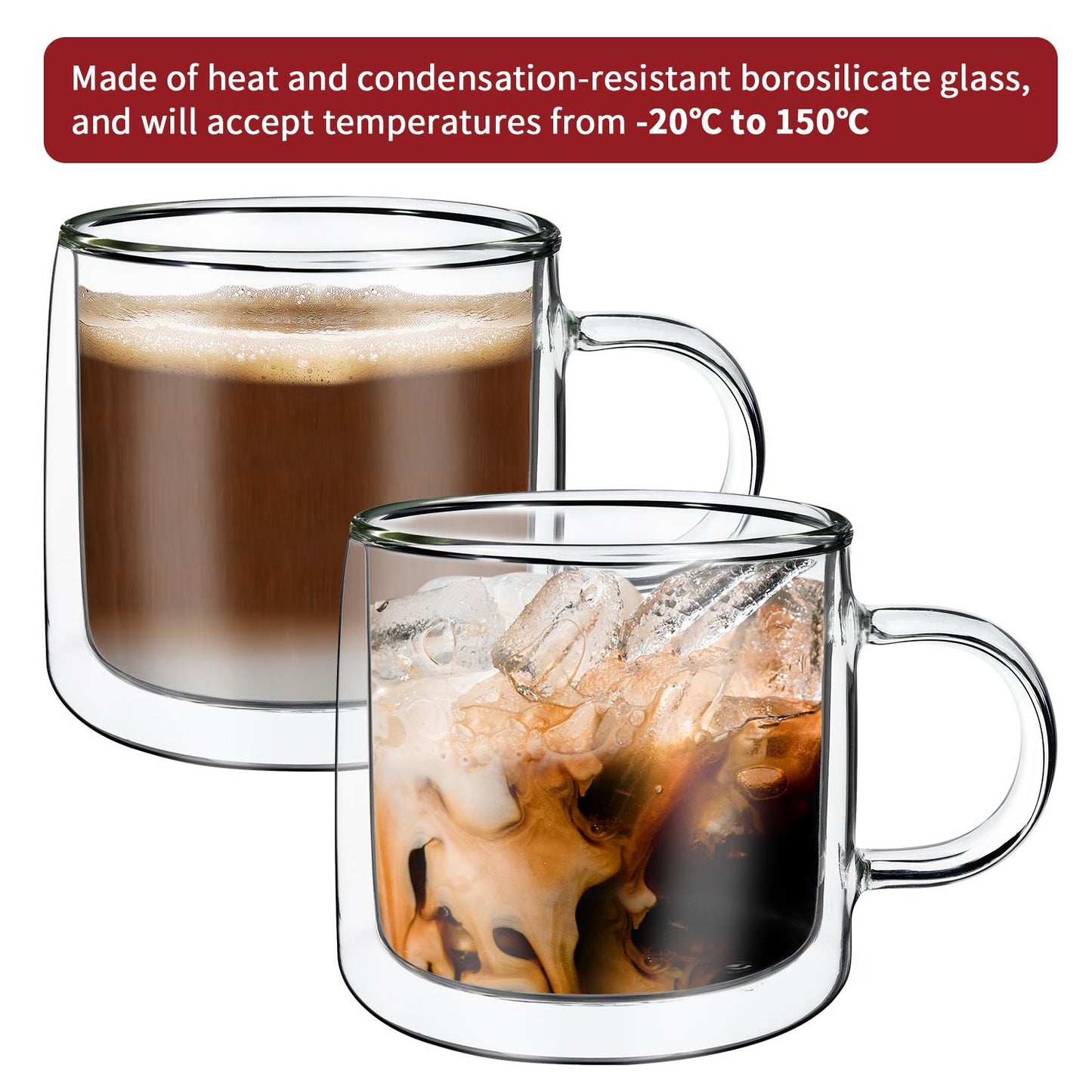 Double Wall Glasses – Heat Resistant Transparent Cups for Hot & Cold Drinks (Copa Collection)