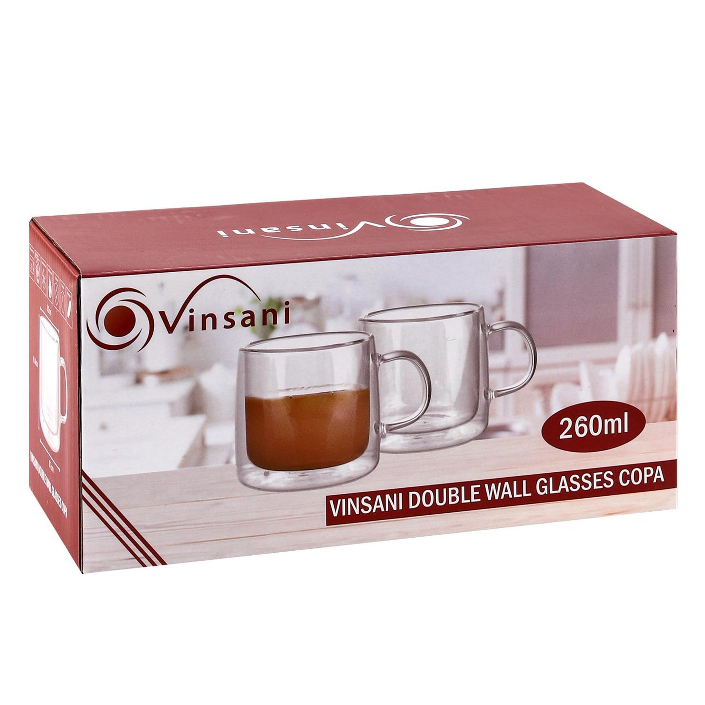 Double Wall Glasses – Heat Resistant Transparent Cups for Hot & Cold Drinks (Copa Collection)