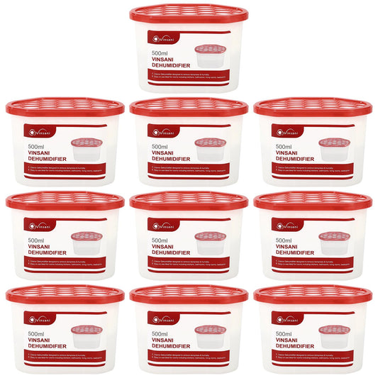 Vinsani 10-Pack Dehumidifier – Moisture Absorbing Crystal Bags for Damp, Mould & Odour Control