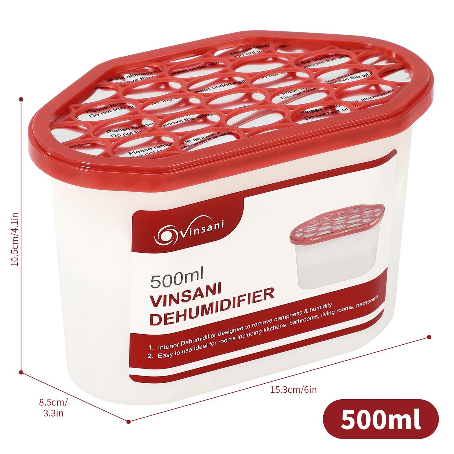Vinsani 10-Pack Dehumidifier – Moisture Absorbing Crystal Bags for Damp, Mould & Odour Control