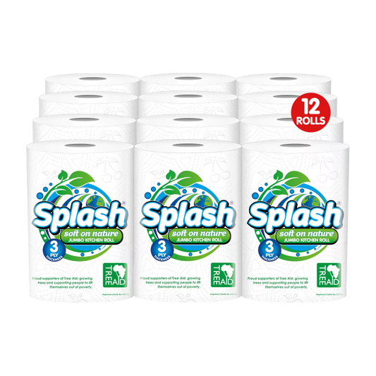 Splash Soft on Nature Jumbo 3-Ply Kitchen Rolls – 6, 12 & 24 Packs