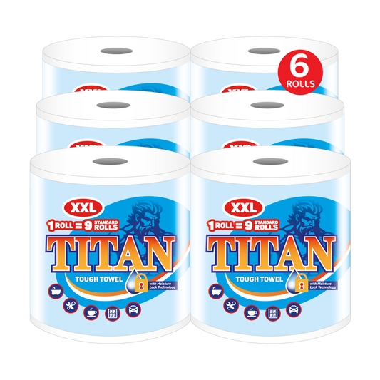 Titan XXL 2-Ply Jumbo Kitchen Rolls – 6 Rolls
