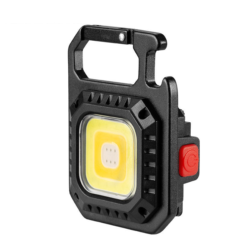 30W Outdoor Mini Keychain Light – 9-in-1 Aluminum Tool: Flashlight, Bottle Opener, Wrench & More (Yellow / White / Light Blue)